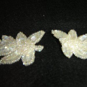 VINTAGE WHITE SEQUENCE SHOE CLIPS